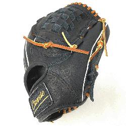 tcher or utility 12 inch baseball glove is made with black stiff American Kip lea