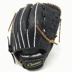 her or utility 12 inch baseball glove is made with black stiff American Kip leather with brown la