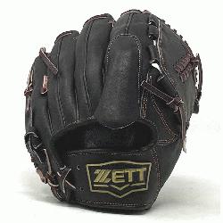 del 11.5 inch Black Pitcher Glove ZETT Pro Model Baseball Glove Series is designed for use 